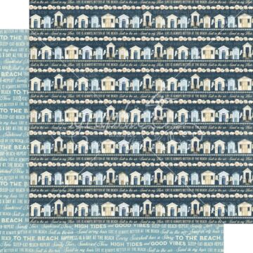 Graphic 45 12X12 Patterned Paper, The Beach is Calling - Sleep-Eat-Beach-Repeat