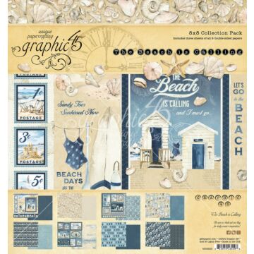 Graphic 45 8X8 Collection Pack, The Beach is Calling