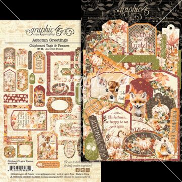 Graphic 45 Chipboard Tags & Frames, Autumn Greetings