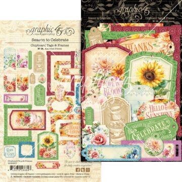Graphic 45 Chipboard Tags & Frames, Season to Celebrate