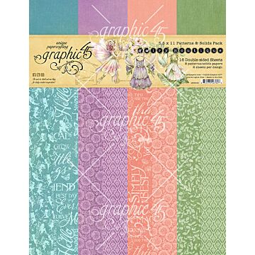 Graphic 45 8.5X11 Patterns & Solids Paper Pack, Fairy Boutique