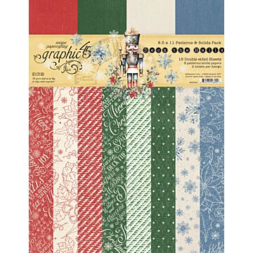 Graphic 45 8.5X11 Patterns & Solids Paper Pack, Deck the Halls