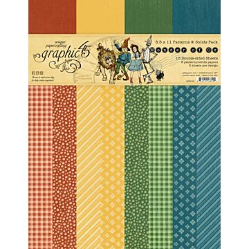Graphic 45 8.5X11 Patterns & Solids Paper Pack, Wonder of Oz