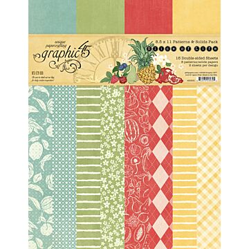Graphic 45 Slice of Life 8.5X11 Patterns & Solids Pack