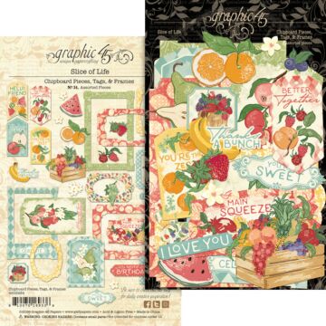 Graphic 45 Slice of Life Chipboard Pieces Tags & Frames