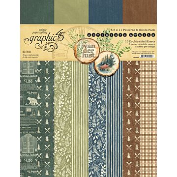 Graphic 45 Adventure Awaits 8.5x11 Patterns & Solids Pack