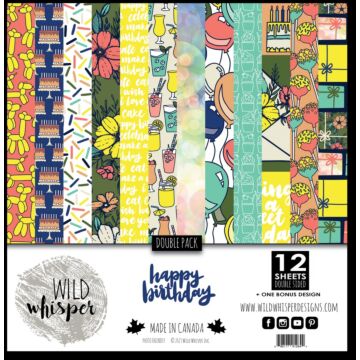 Wild Whisper Happy Birthday Double 12x12 Paper Pack