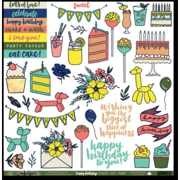 Wild Whisper Happy Birthday Fussy Cut Sheet