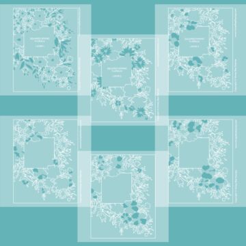 Honey Bee Stamps Coordinating Stencil Set, Squared Spring Florals (6pc)