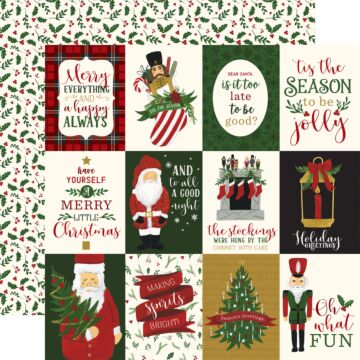 Echo Park - Here Comes Santa Claus - 12x12 Double sided - 3x4 Journaling Cards