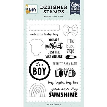 Echo Park It's A Boy: Little Baby Steps Stamp Set