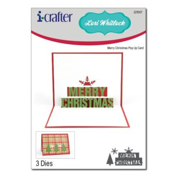 i-crafter Die, Merry Christmas Pop Up Card by Lori Whitlock