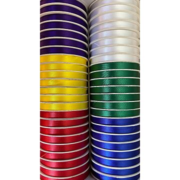 Craft Décor Ribbons & Trims: Poly-Satin 3/8" x 5yd Roll - 1 roll - YELLOW