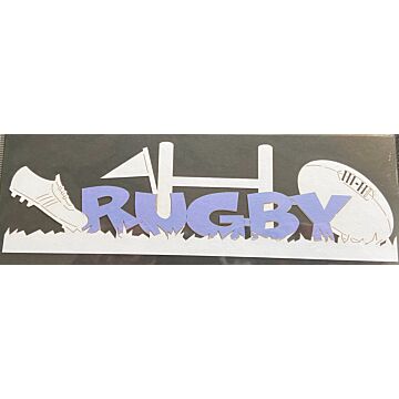 Scrapbook Customs - Rugby Word Laser-Blue