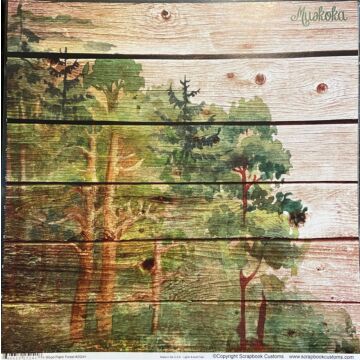 Custom Wood Plank Forest 12x12 Paper - Muskoka