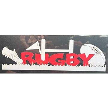 Scrapbook Customs - Rugby Word Laser-Red