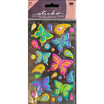 Sticko - Dimensional Stickers - Wild Butterflies