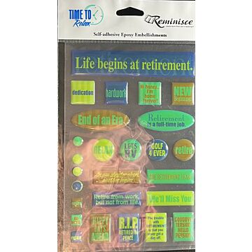 Reminisce Epoxy Embellishments - Time to Relax