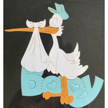 Scrapbook Customs - Stork Laser Die Cut-Blue