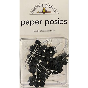 Doodlebug - Paper Posies - Beetle Black Assortment