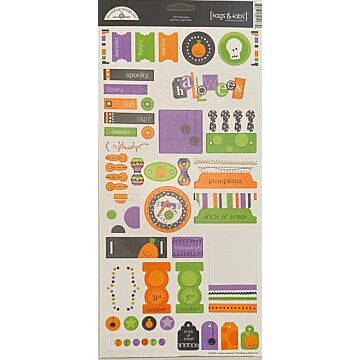 Doodlebug - Tags & Tabs - Cardstock Stickers - Halloween