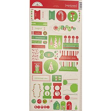 Doodlebug - Tags & Tabs - Cardstock Stickers - Christmas