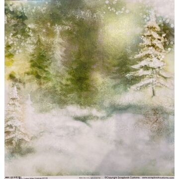 Scrapbook Customs - Single Sided Paper 12 x 12 - White Christmas (Custom)