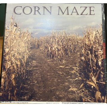 Scrapbook Customs - Single Sided Paper 12 x 12 - Vintage Corn Maze (Custom)
