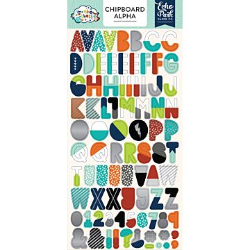 Echo Park - Chipboard Alpha Silver Foil - Imagine that Boy