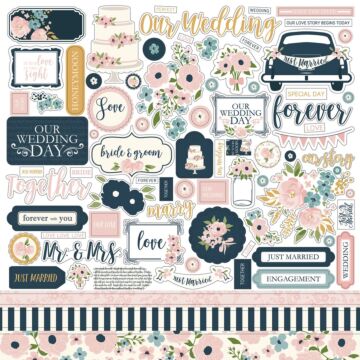 Echo Park JUST MARRIED ELEMENT STICKER