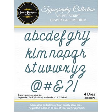 Jamie Rodgers Crafts Velvet Script - Lower Case Medium Die Set