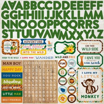 Echo Park - Jungle Safari Cardstock Stickers 12"X12" Alpha