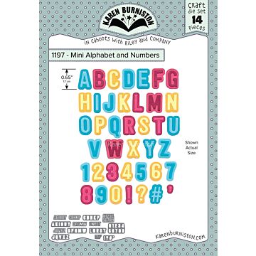 Karen Burniston Die, Mini Alphabet and Numbers