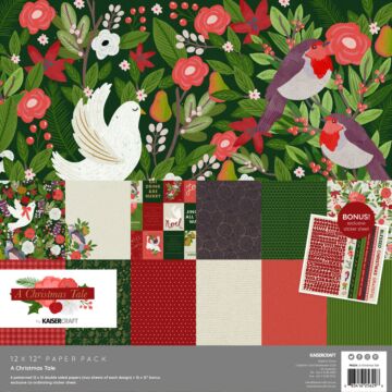 Kaisercraft 12X12 Paper Pack, A Christmas Tale (w/Bonus Sticker Sheet)