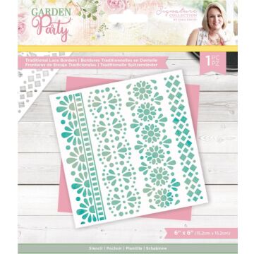 Crafter's Companion - Sara Signature Garden Party Stencil - Traditional Lace Borders