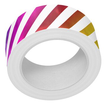 Lawn Fawn Foiled Washi Tape, Diagonal Rainbow Stripes