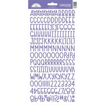 Doodlebug Sunshine Cardstock Alpha Stickers 6"X13"-Lilac