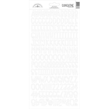 Doodlebug Sunshine Cardstock Alpha Stickers 6"X13"-Lily White
