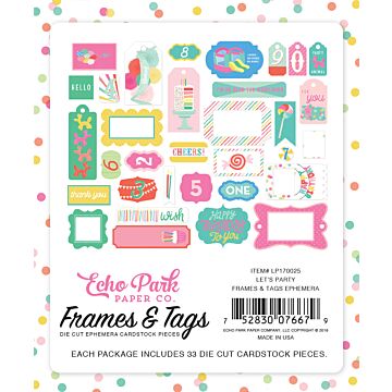 Echo Park - Let's Party Frames & Tags Ephemera
