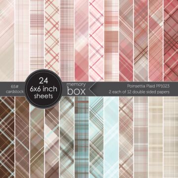 Memory Box 6X6 Paper Pack, Poinsettia Plaid