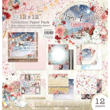 Memory-Place Asuka Studio 12X12 Collection Pack, Moon Bunny Celebration