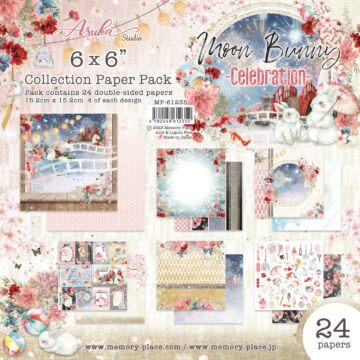 Memory-Place Asuka Studio 6X6 Collection Pack, Moon Bunny Celebration