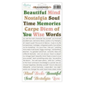 Mintay Papers 6X12 Paper Stickers, Academia - Words