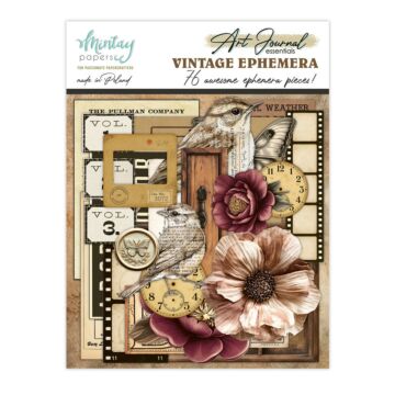 Mintay Papers Art Journal Ephemera Pack, Vintage (76pc)