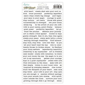 Mintay Papers 6X12 Art Journal Paper Stickers, Phrases 1 - White