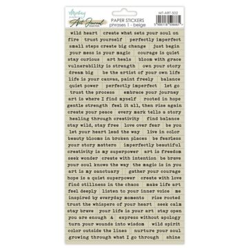 Mintay Papers 6X12 Art Journal Paper Stickers, Phrases 1 - Beige