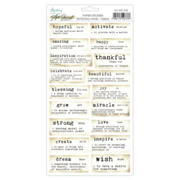 Mintay Papers 6X12 Art Journal Paper Stickers, Dictionary Words - Happy