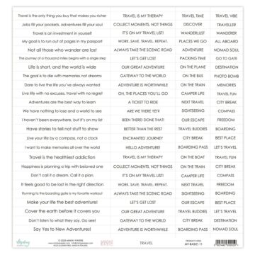 Mintay Papers 12X12 Mintay Basic Patterned Paper, Sentiments - Travel