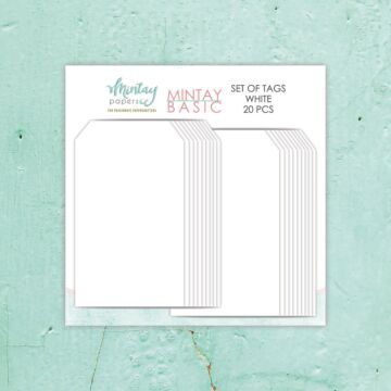 Mintay Papers Mintay Basic Tags Set, White (20pc)