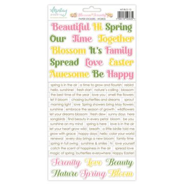 Mintay Papers 6X12 Paper Stickers, Blossom Serenity - Words